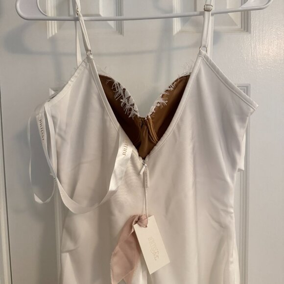 JLUXLABEL IVORY UNVEILED SATIN MAXI BRIDAL DRESS - Size Medium - Picture 6 of 11